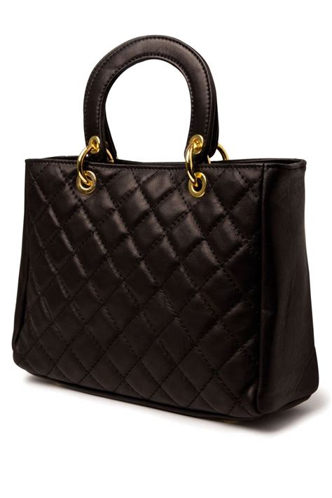 chanel tas zwart leer